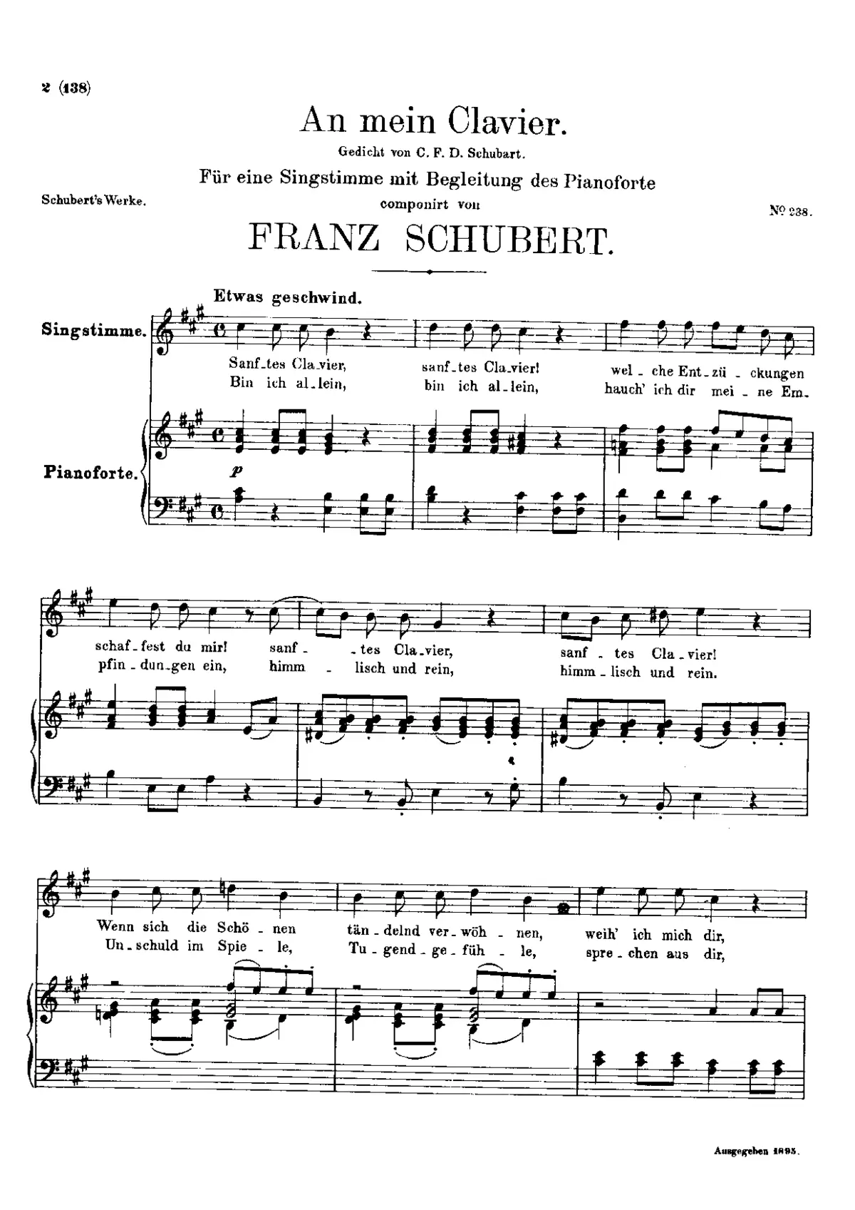 An mein Klavier, D.342 - Page 1