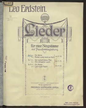 Lied für eine Singstimme mit Pianofortebegleitung