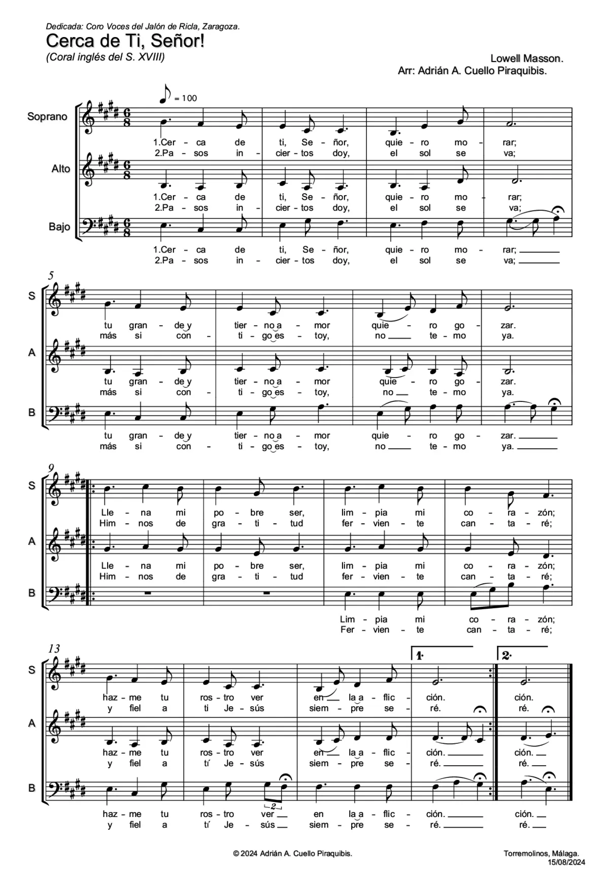 Cerca de ti, Señor - Page 1