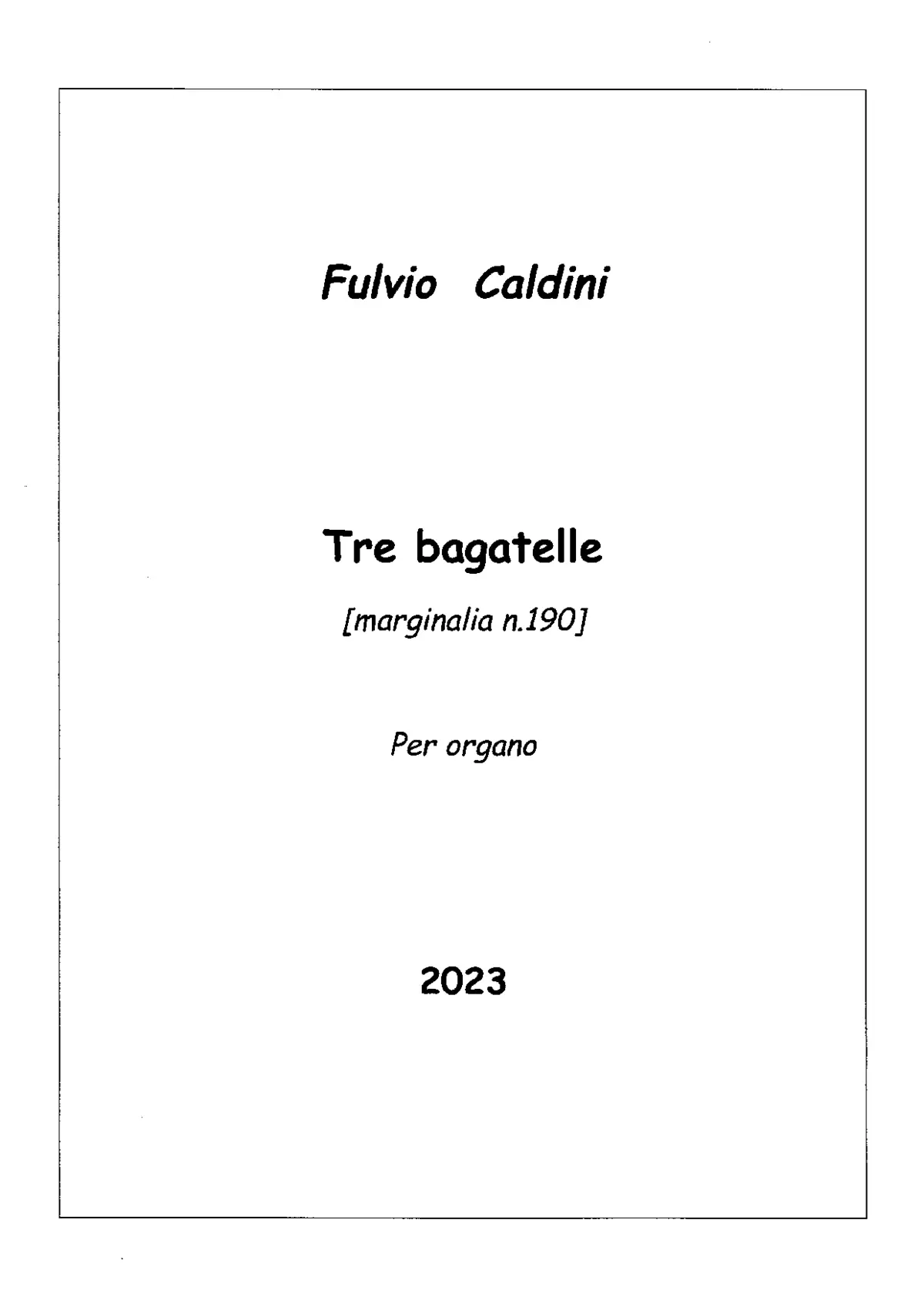 3 Bagatelle, Marginalia No.190 - Page 1