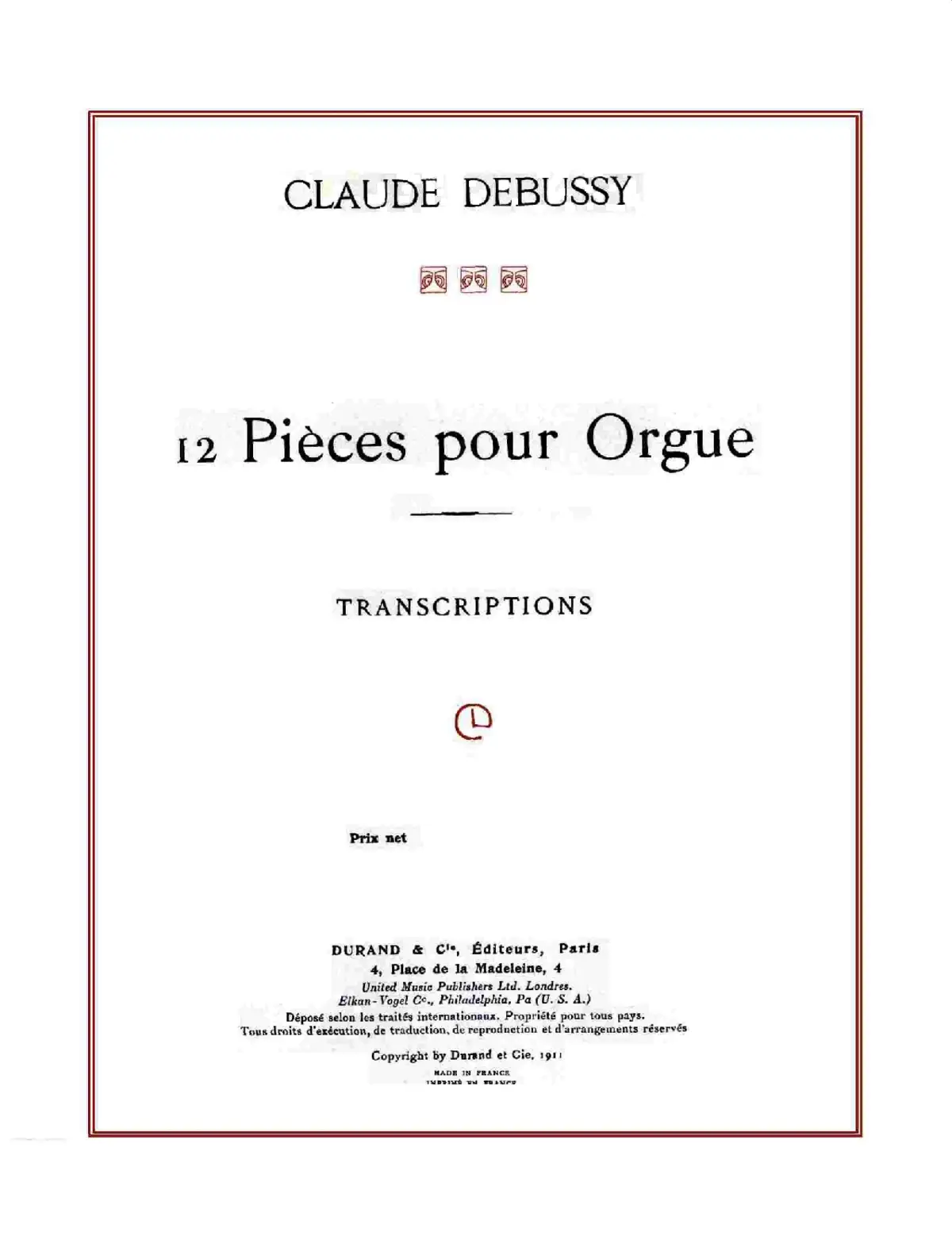 12 Pièces pour Grand Orgue - Transcriptions - Page 1