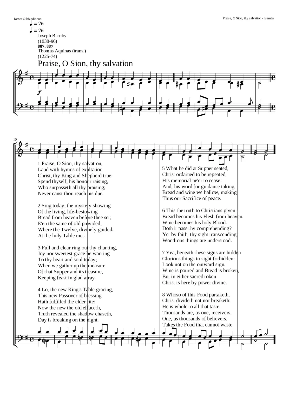 Praise O Sion thy salvation - Page 1