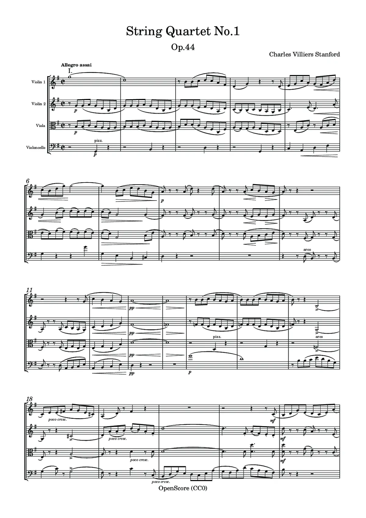 String Quartet No.1, Op.44 - Page 1