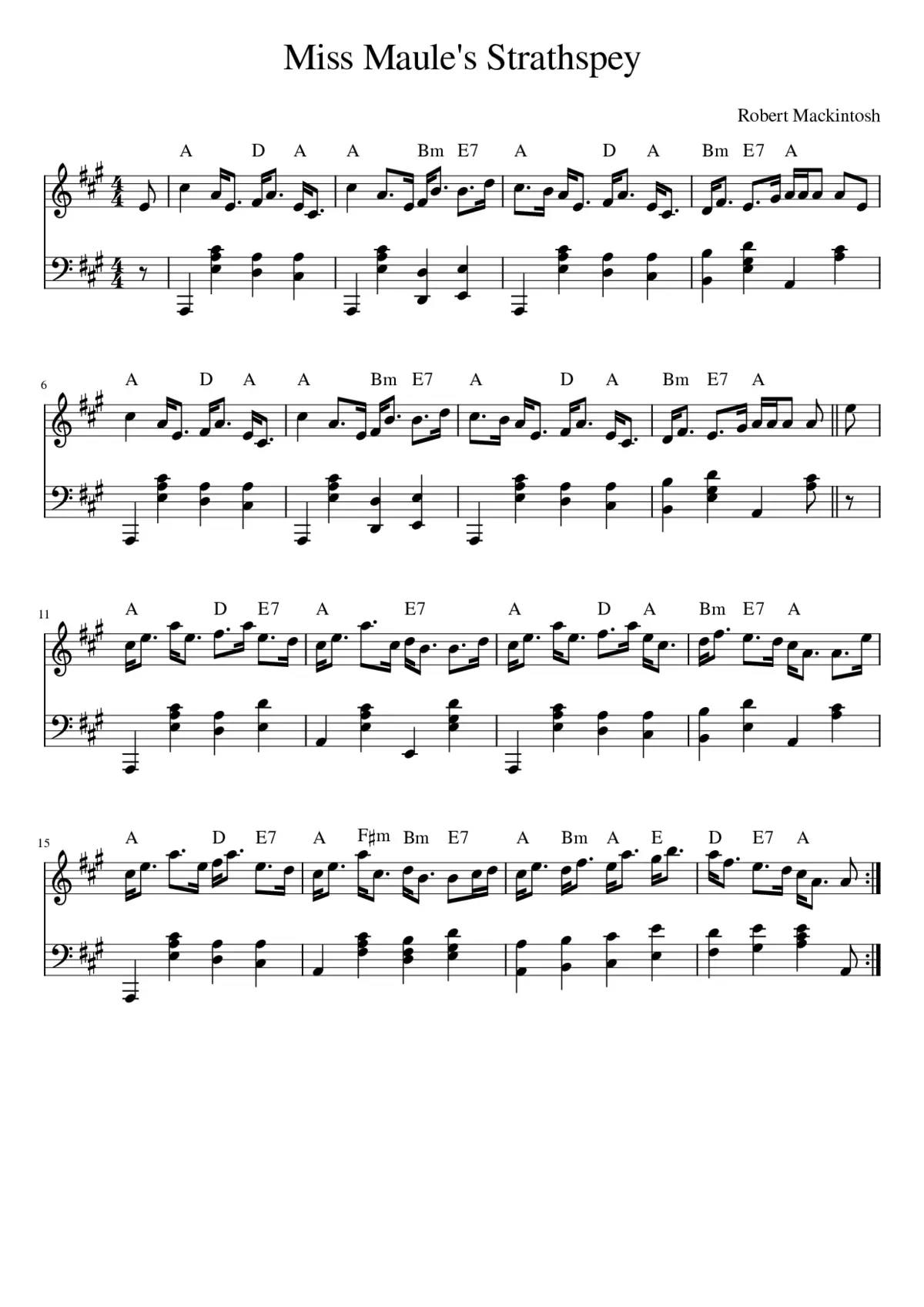 Miss Maule's Strathspey - Page 1