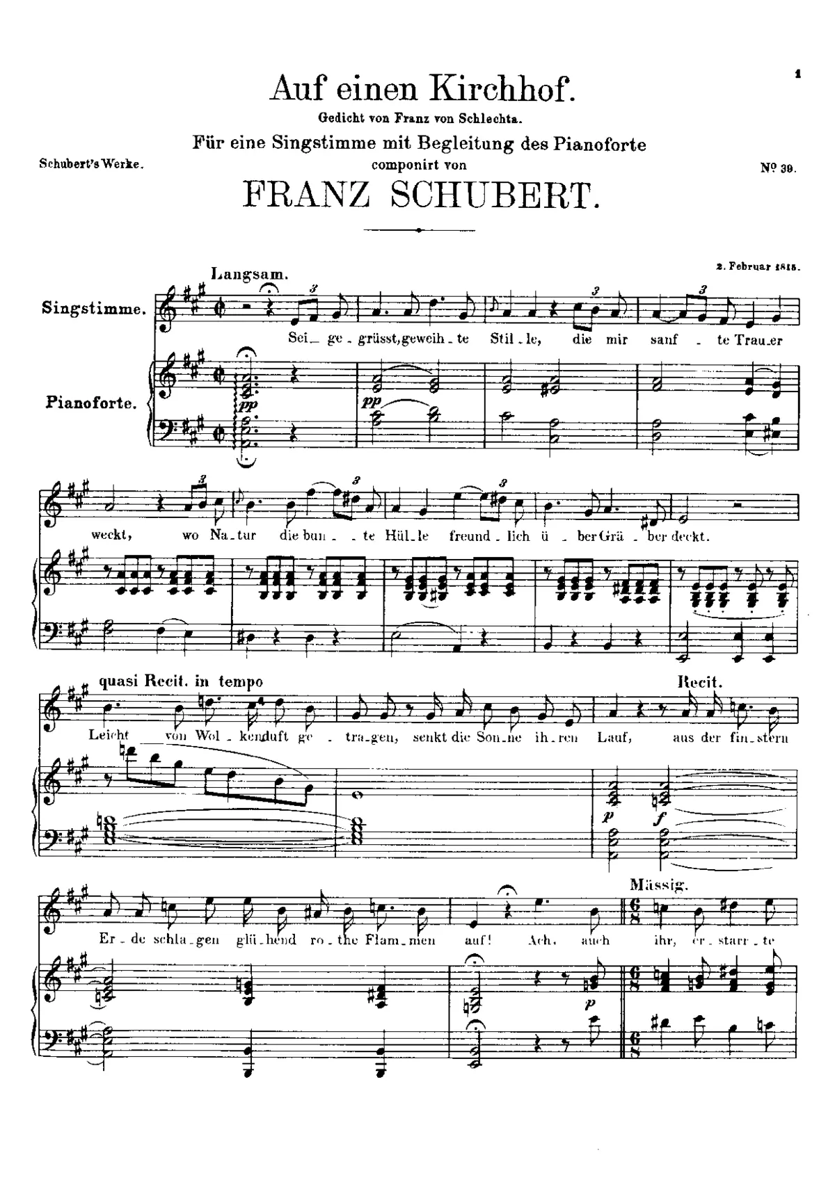 Auf einen Kirchhof - Page 1