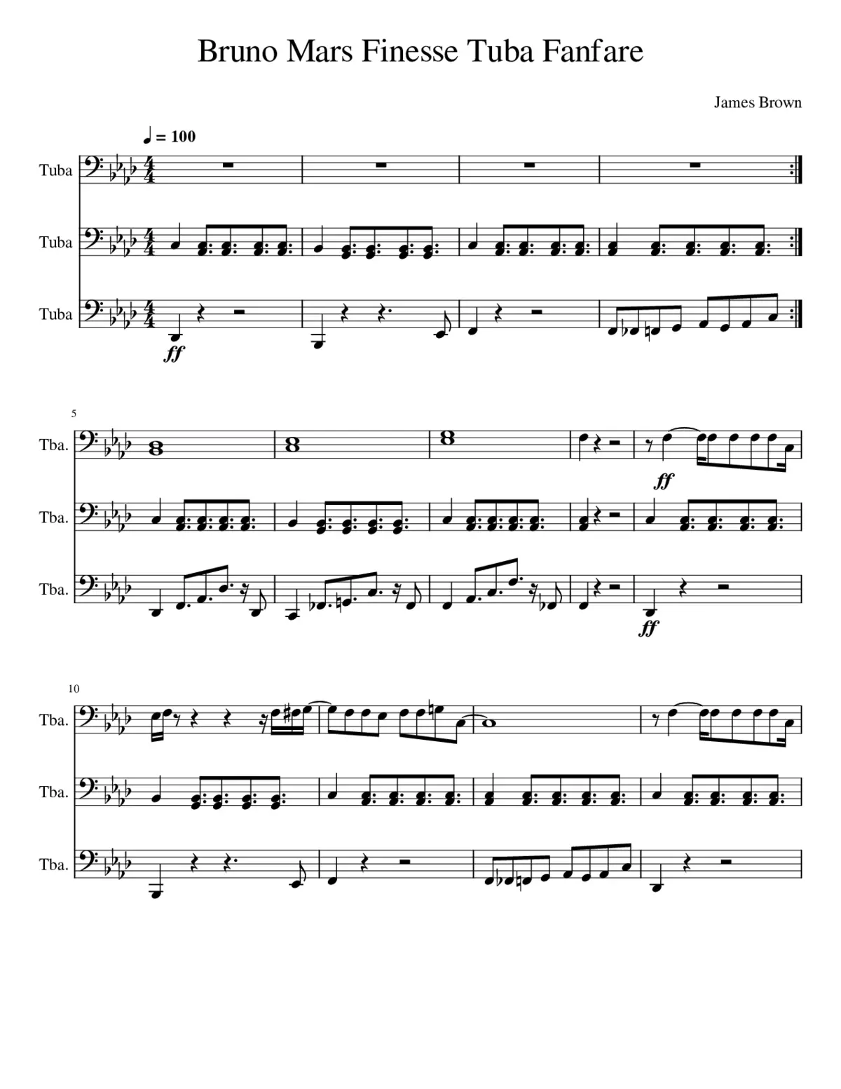 Bruno Mars Finesse Tuba Fanfare - Page 1