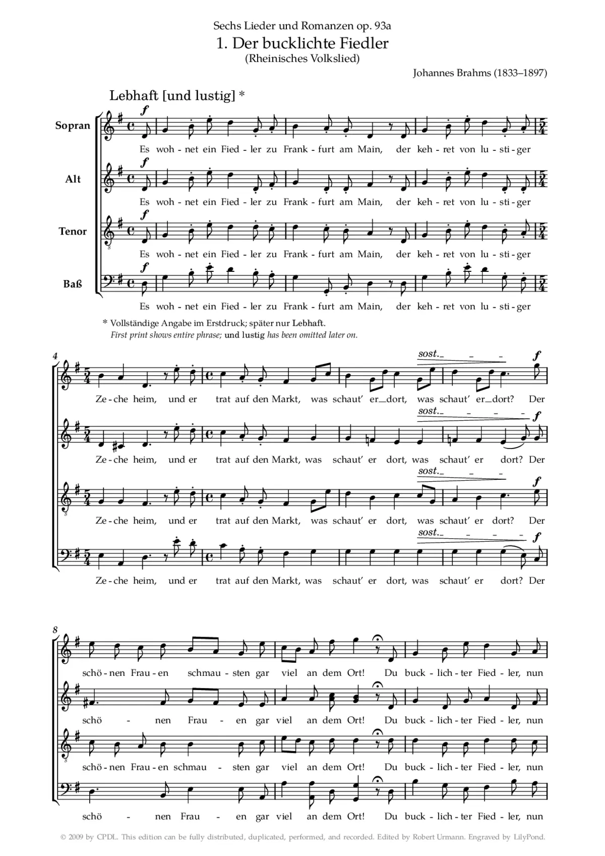 Der bucklichte Fiedler, Op. 93a, No. 1 - Page 1