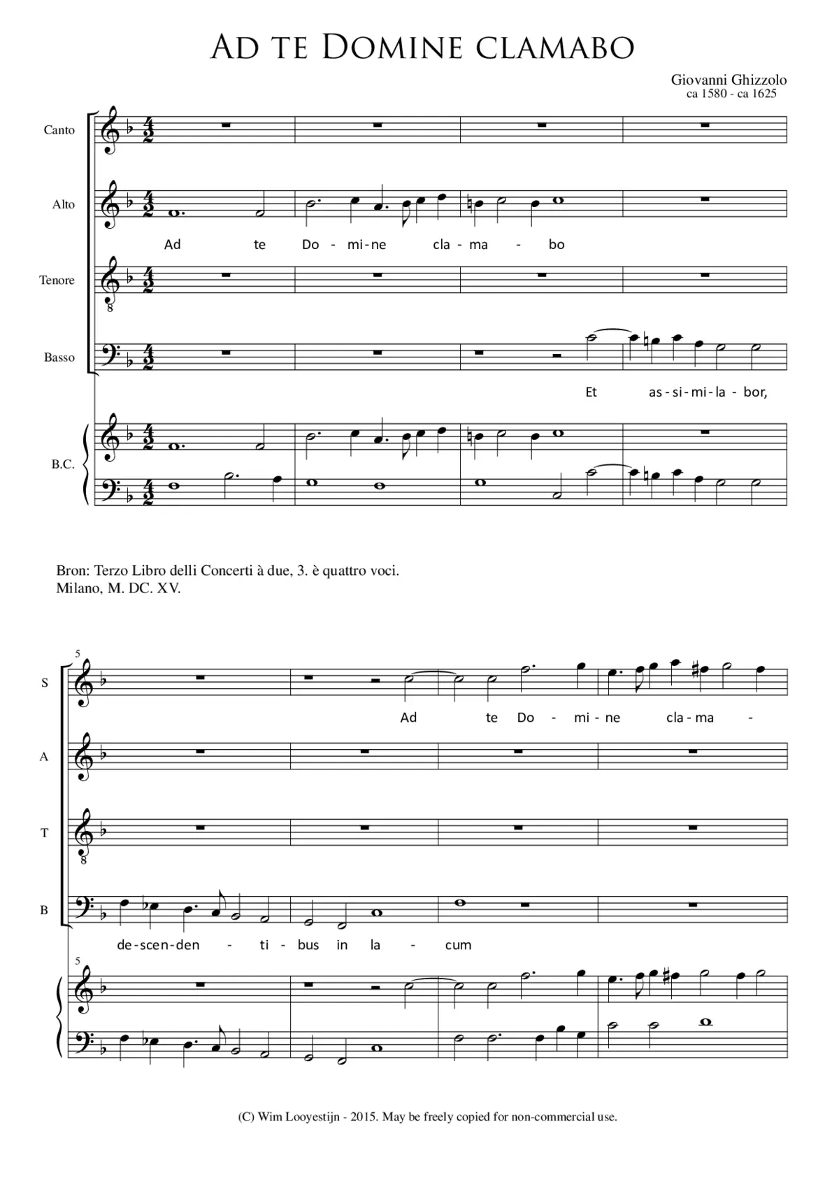 Ad te Domine clamabo - Page 1