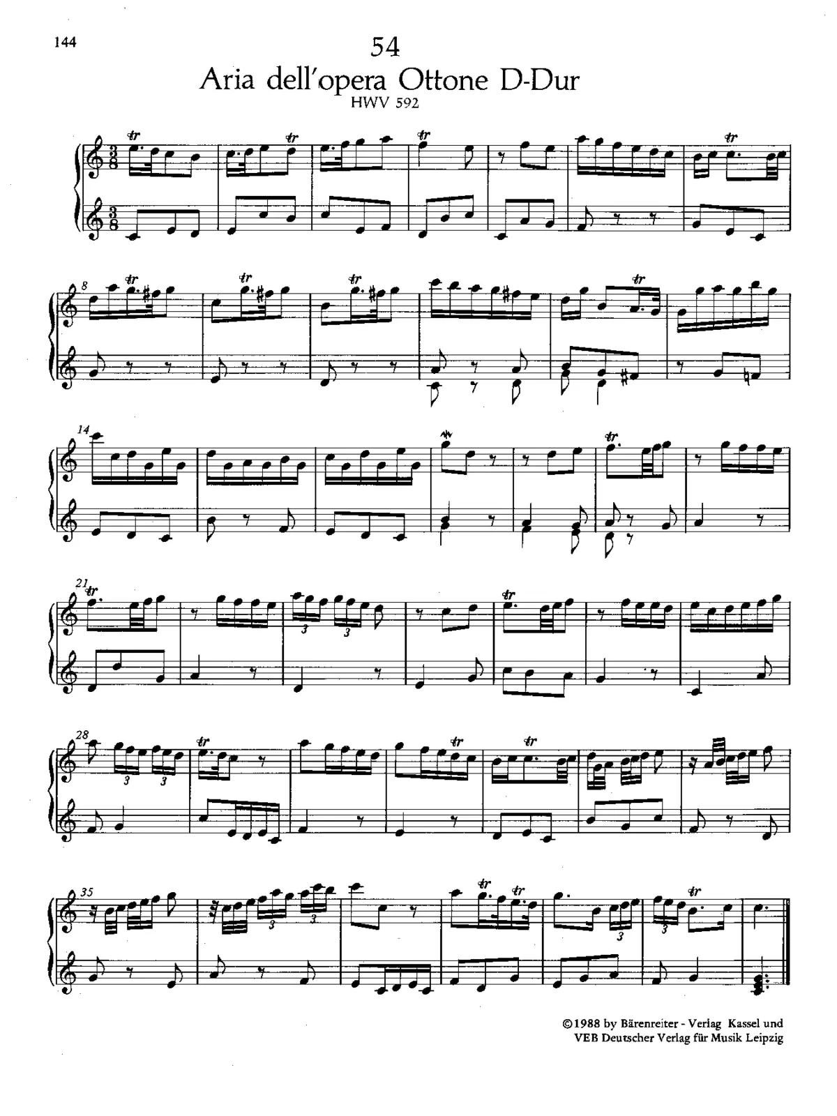 Air in C major, HWV 592 - Page 1