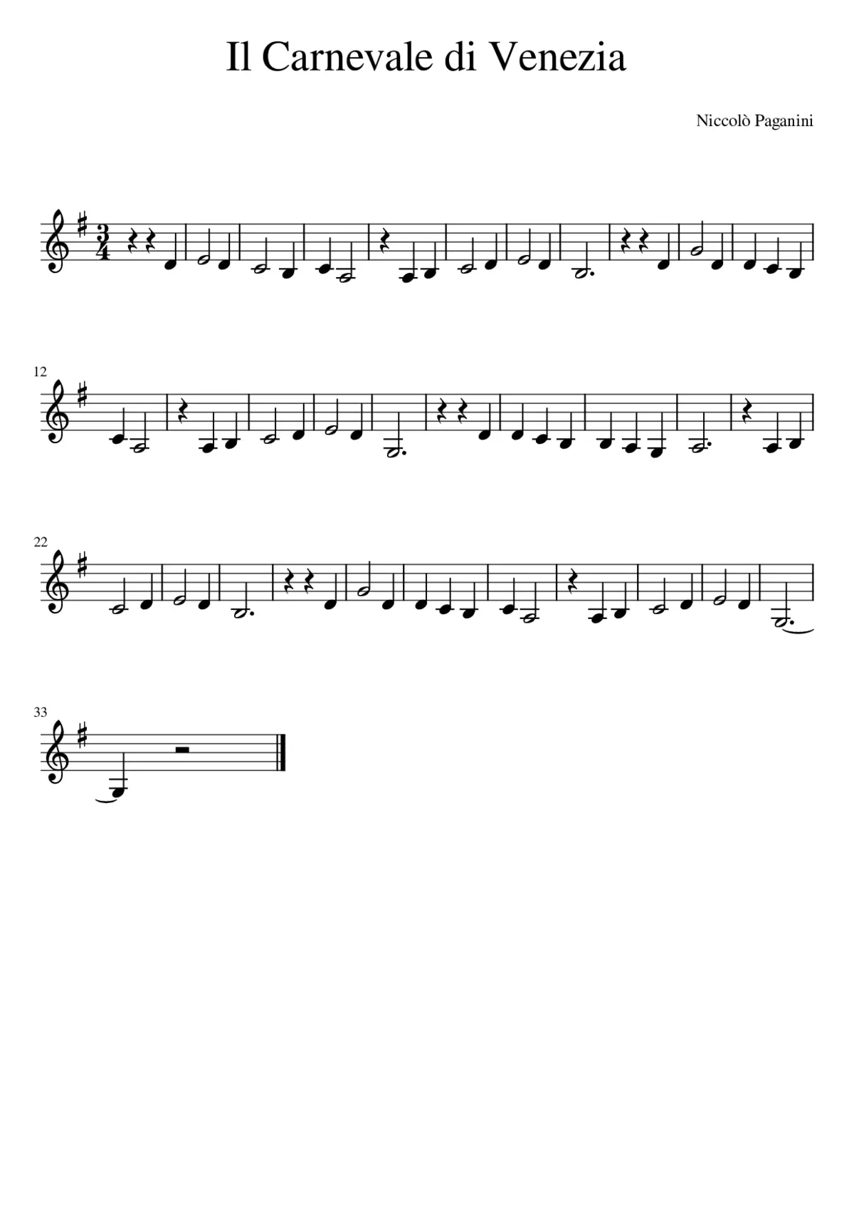 Il carnevale di Venezia Op.10 - Page 1