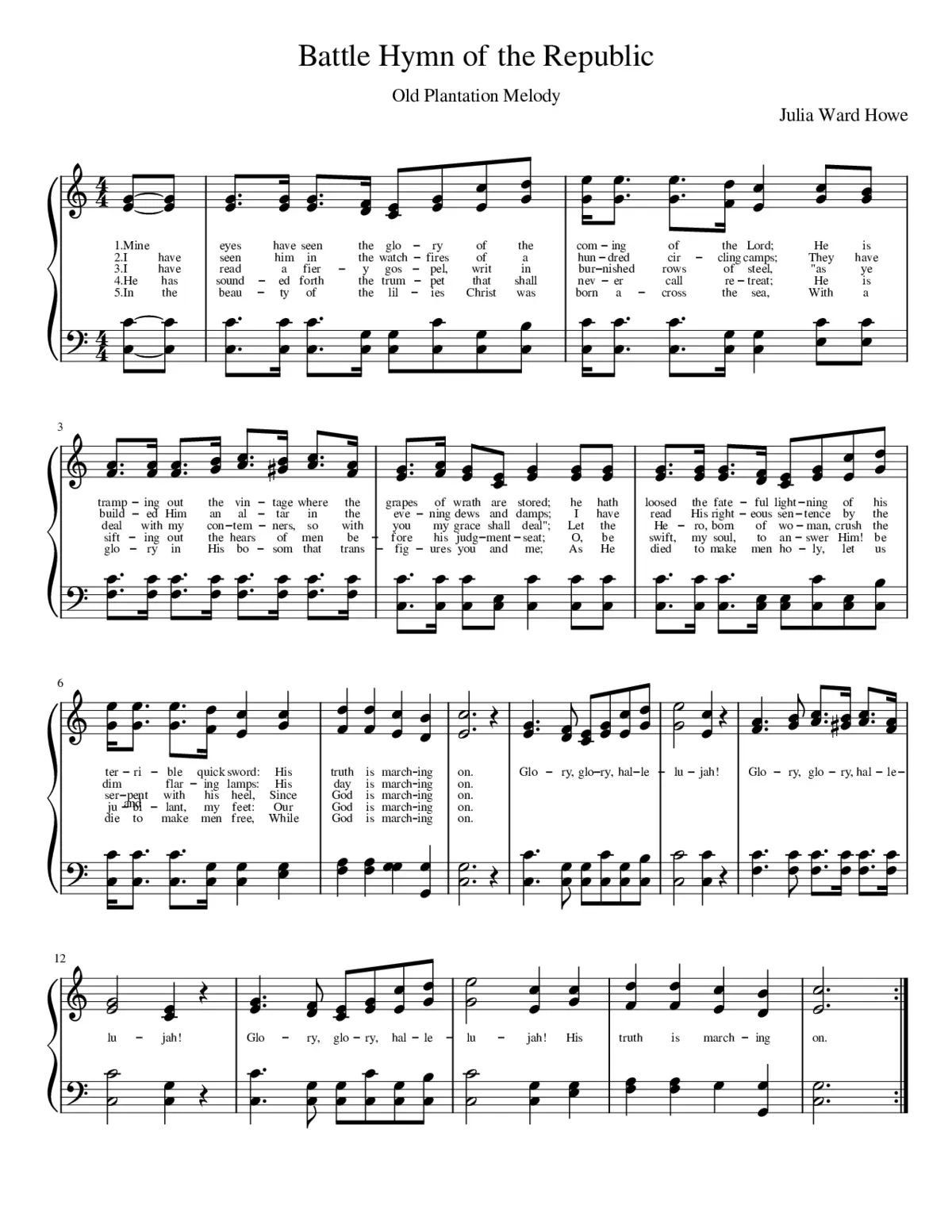 Battle Hymn of the Republic - Page 1