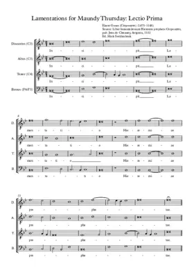 Lamentations for Maundy Thursday, Lesson One