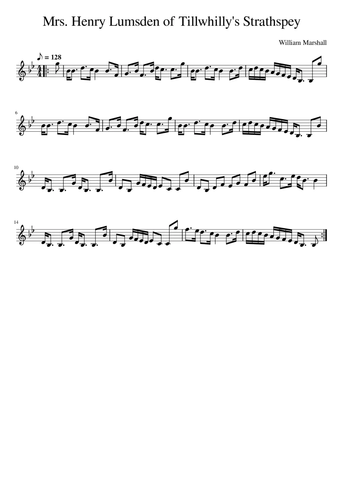 Mrs. Henry Lumsden of Tillwhilly's Strathspey - Page 1