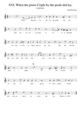 XVI. When the poore Criple by the poole did lye