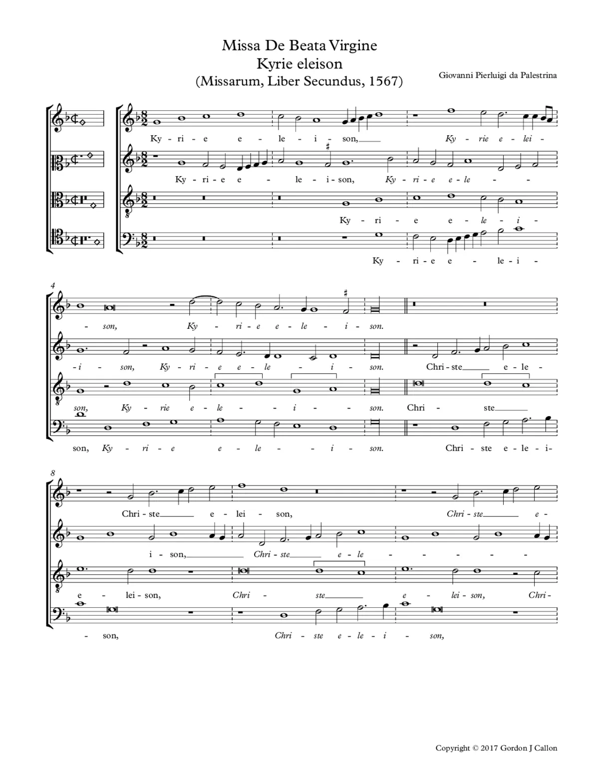 Missa de Beata Virgine a 4 - Page 1