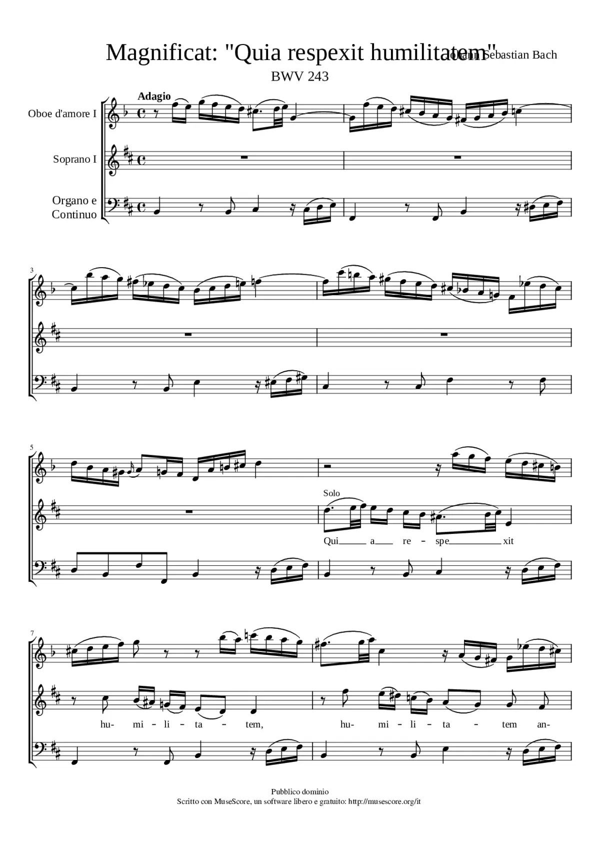 Magnificat Quia respexit humilitatem BWV 243 - Page 1