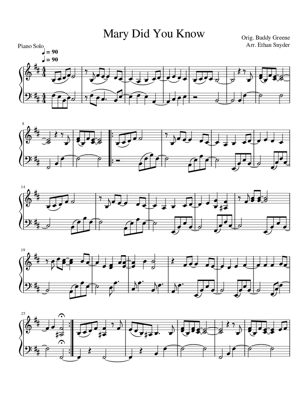 Mary Did You Know - Page 1