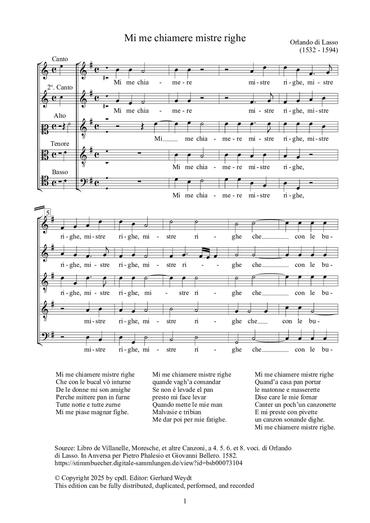 Mi me chiamere mistre righe - Page 1