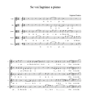 Se voi lagrime a pieno