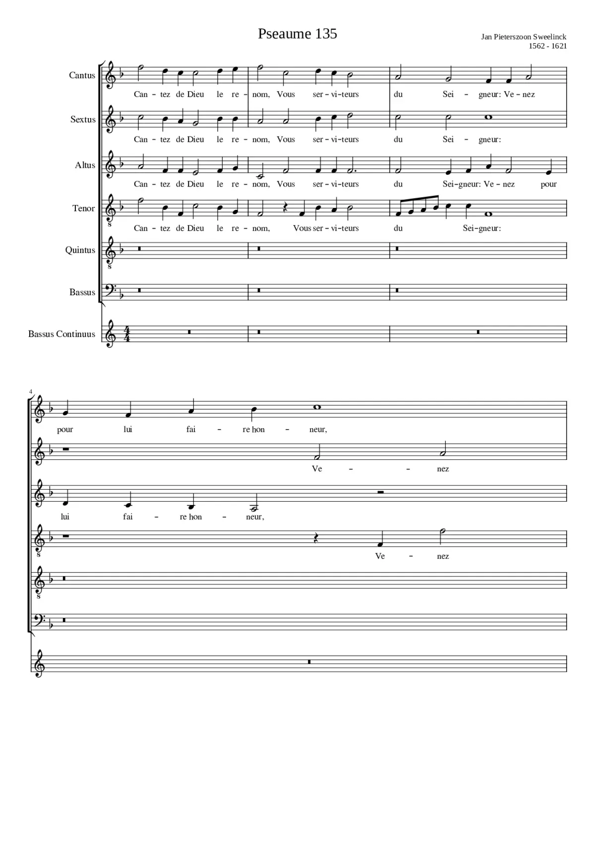 Psalm 135 - Chantez de Dieu le renom - Page 1