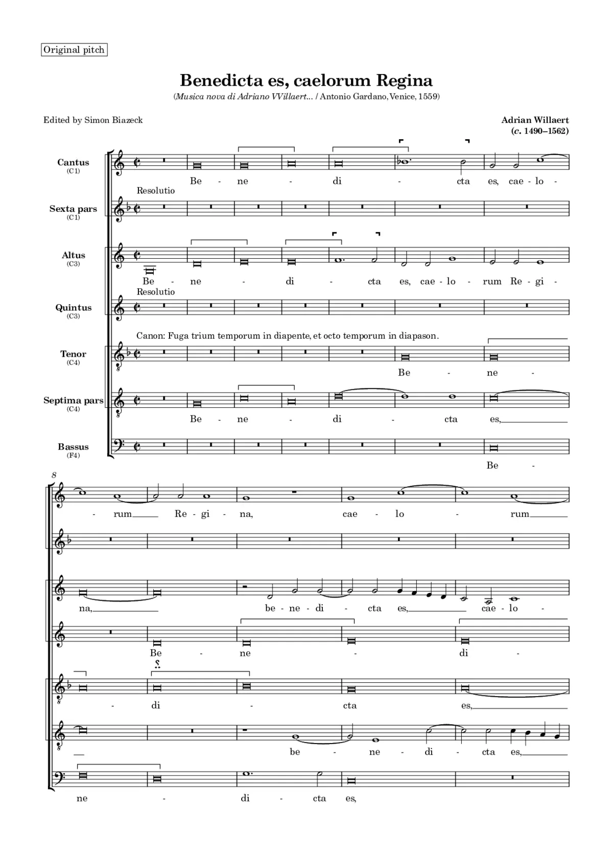 Benedicta es caelorum regina - Page 1