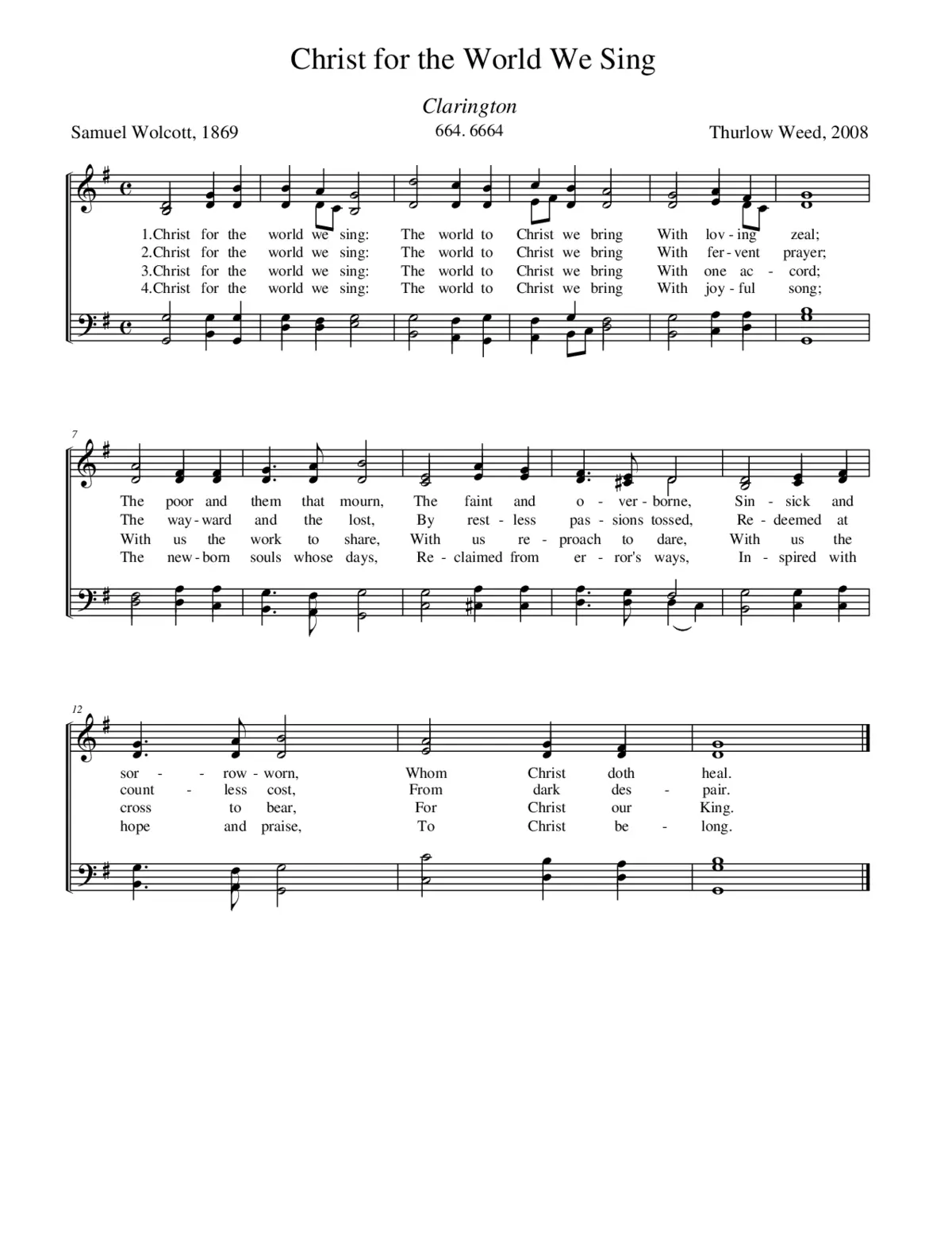 Christ for the world we sing - Page 1