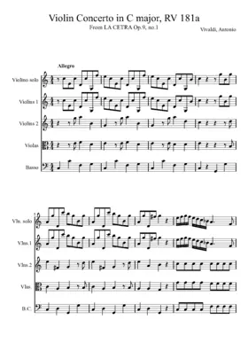 Violin Concerto in C major, RV 181a