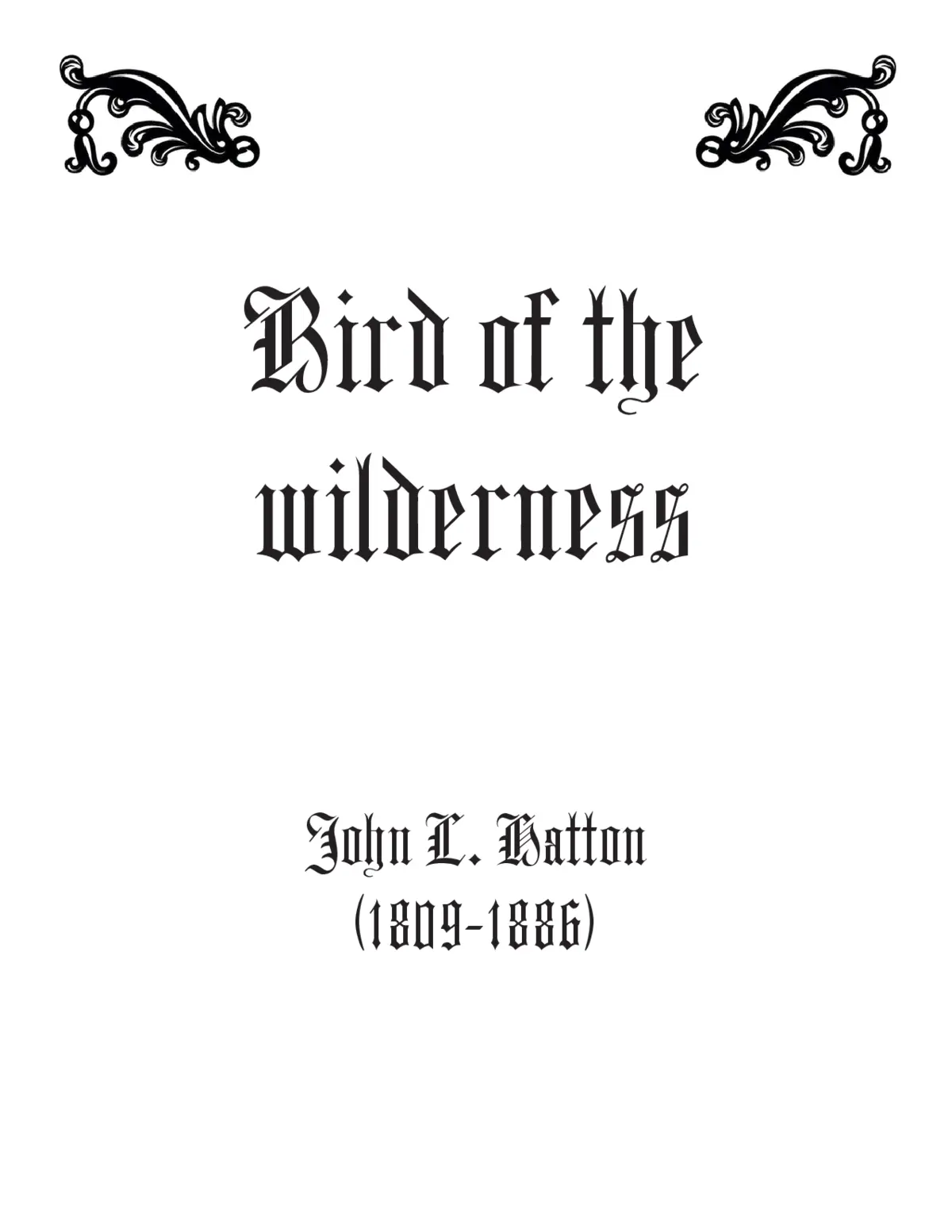 Bird of the wilderness - Page 1