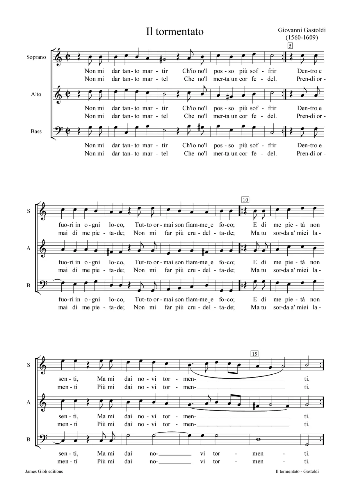 Il Tormentato (Non mi dar tanto martir) - Page 1