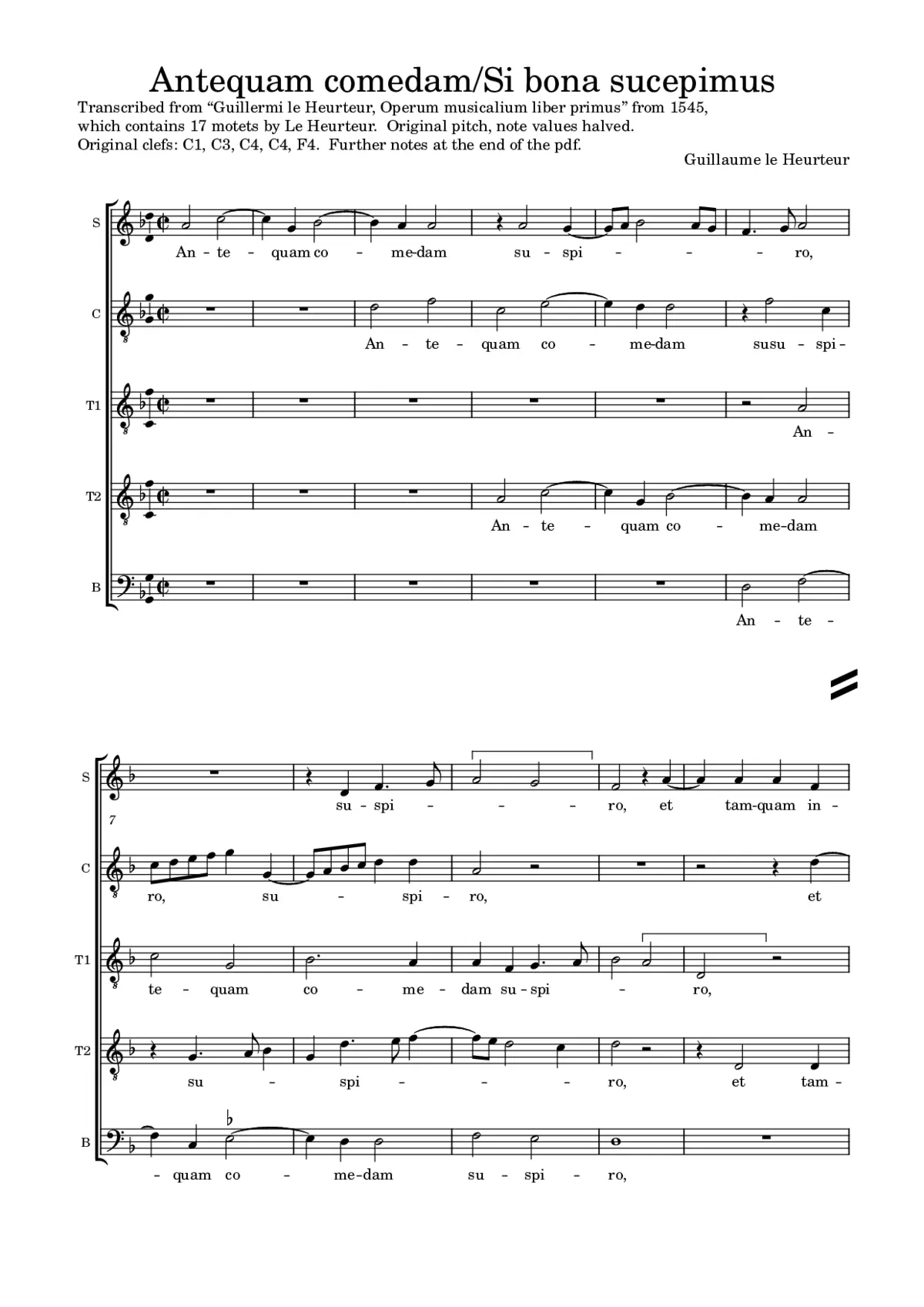 Antequam comedam - Si bona sucepimus - Page 1