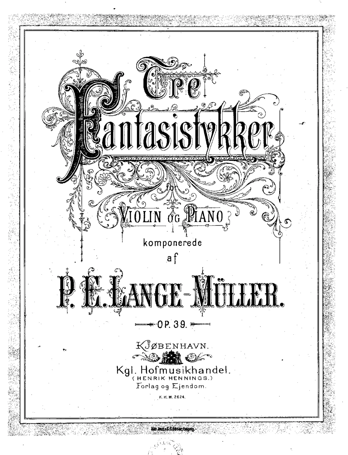 3 Fantasy Pieces for Violin and Piano, Op.39 - Page 1