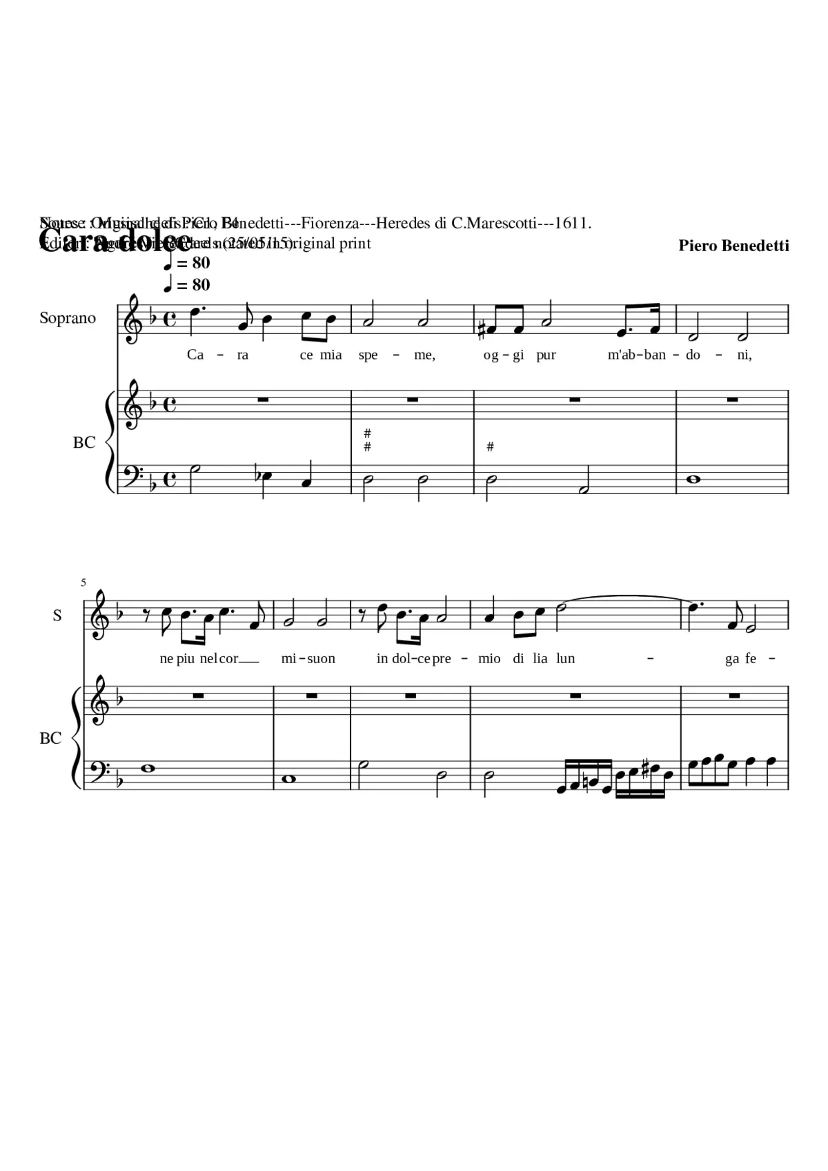 Cara dolce mia speme - Page 1