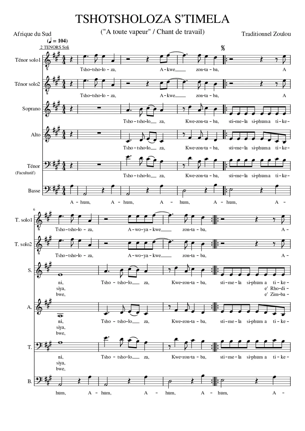 Tshotsholoza s'timela - Page 1