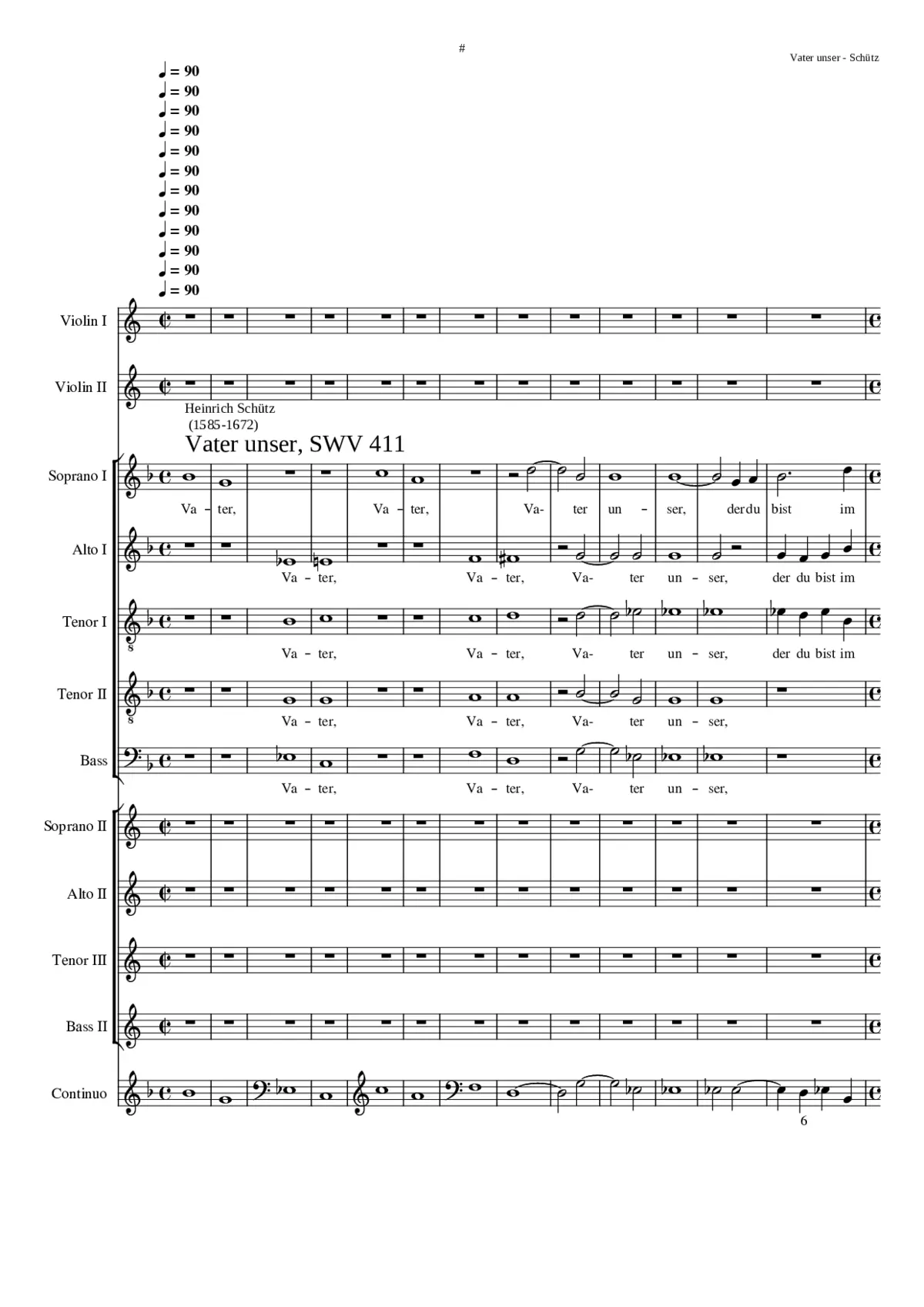 Vater unser der du bist im Himmel SWV 411 - Page 1