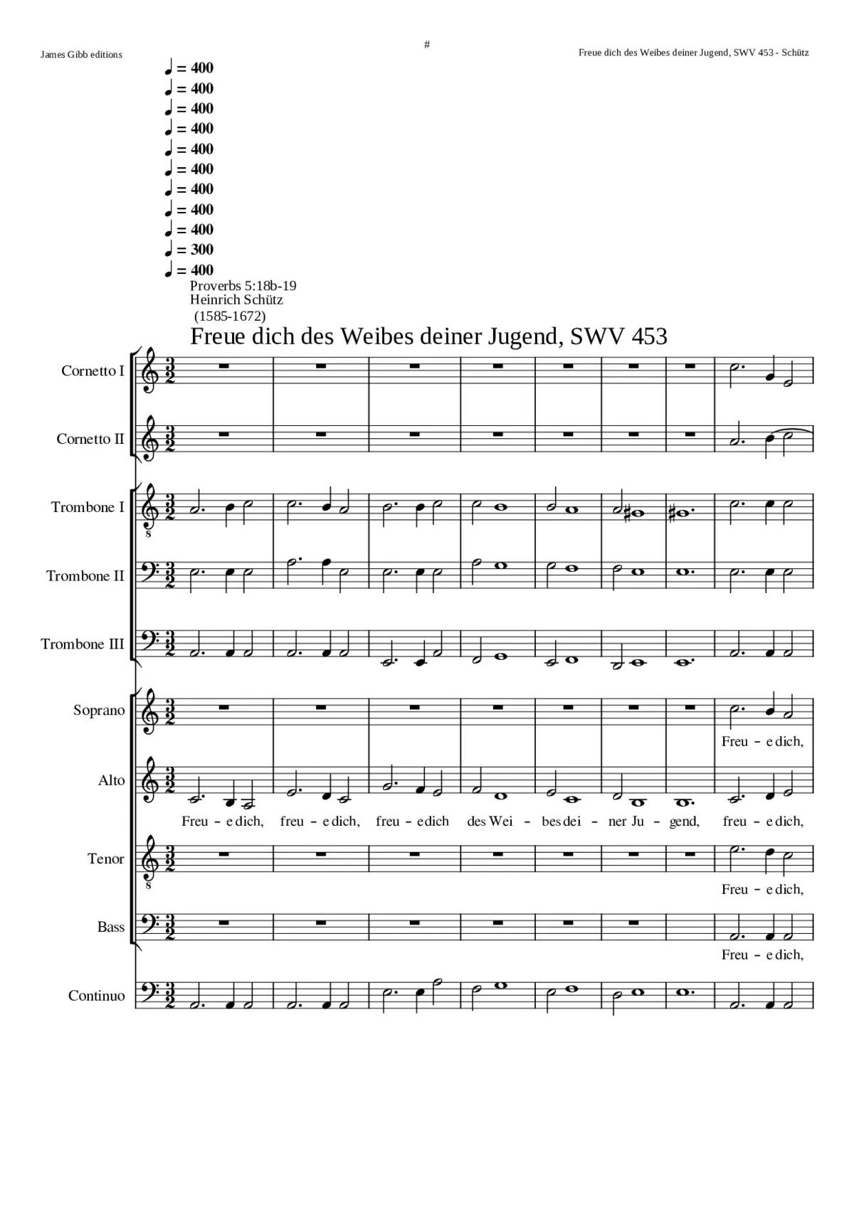 Freue dich des Weibes deiner Jugend SWV 453 - Page 1