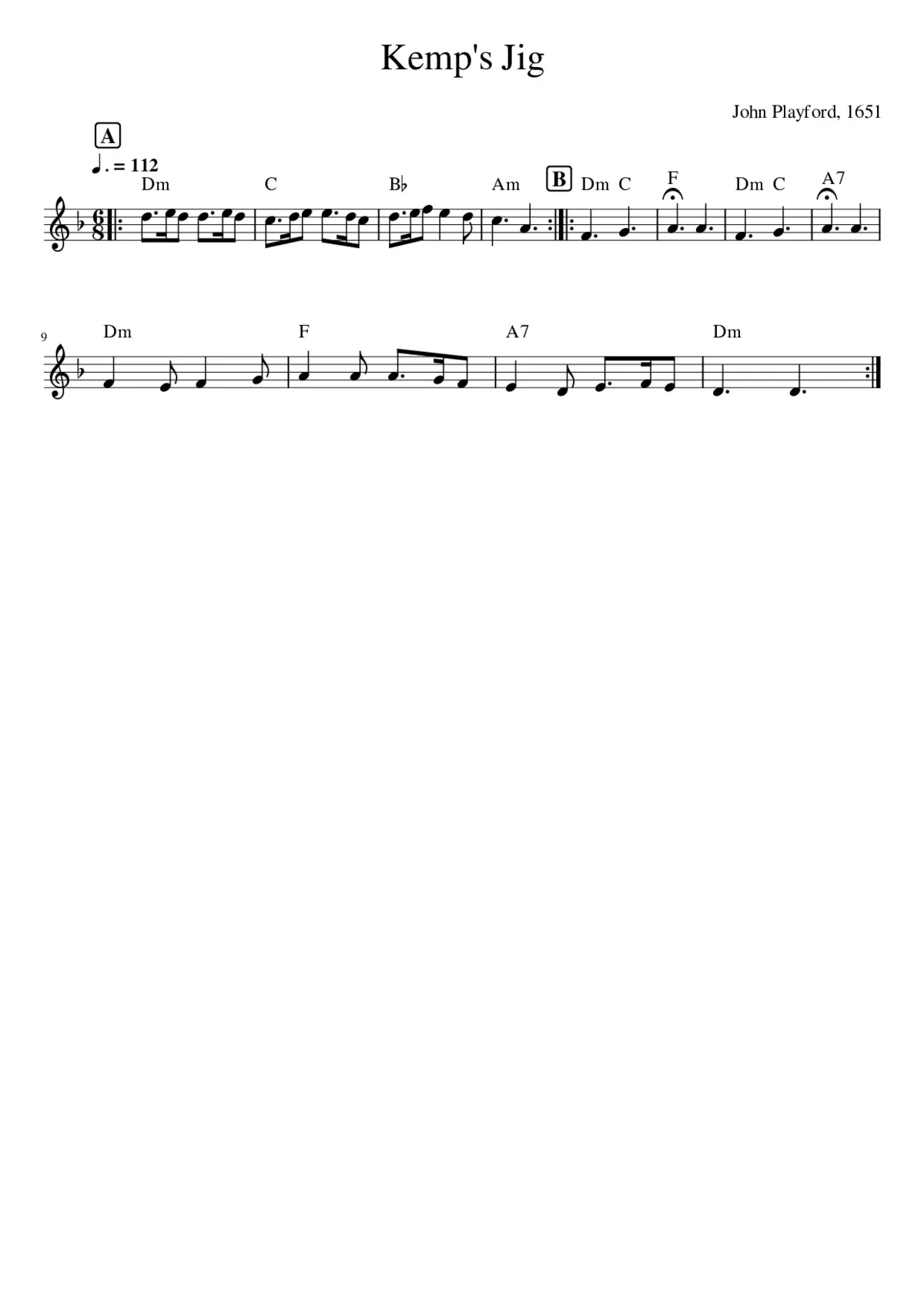 Kemp's Jig - Page 1