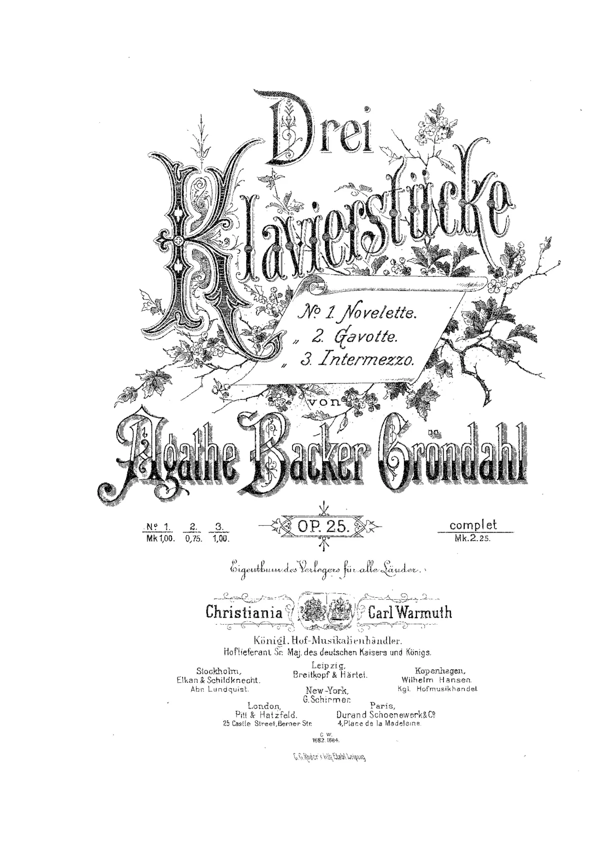 3 Klavierstücke, Op. 25 - Page 1
