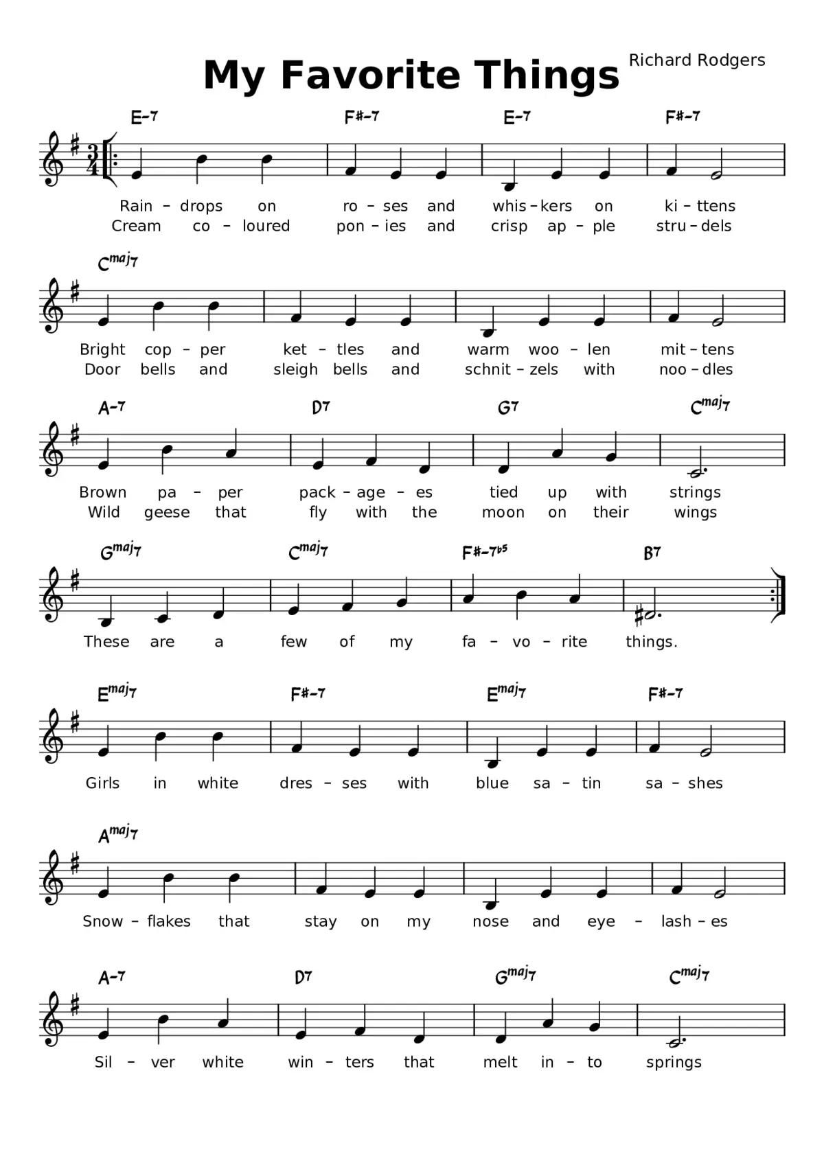 My Favorite Things (from The Sound of Music) - Page 1