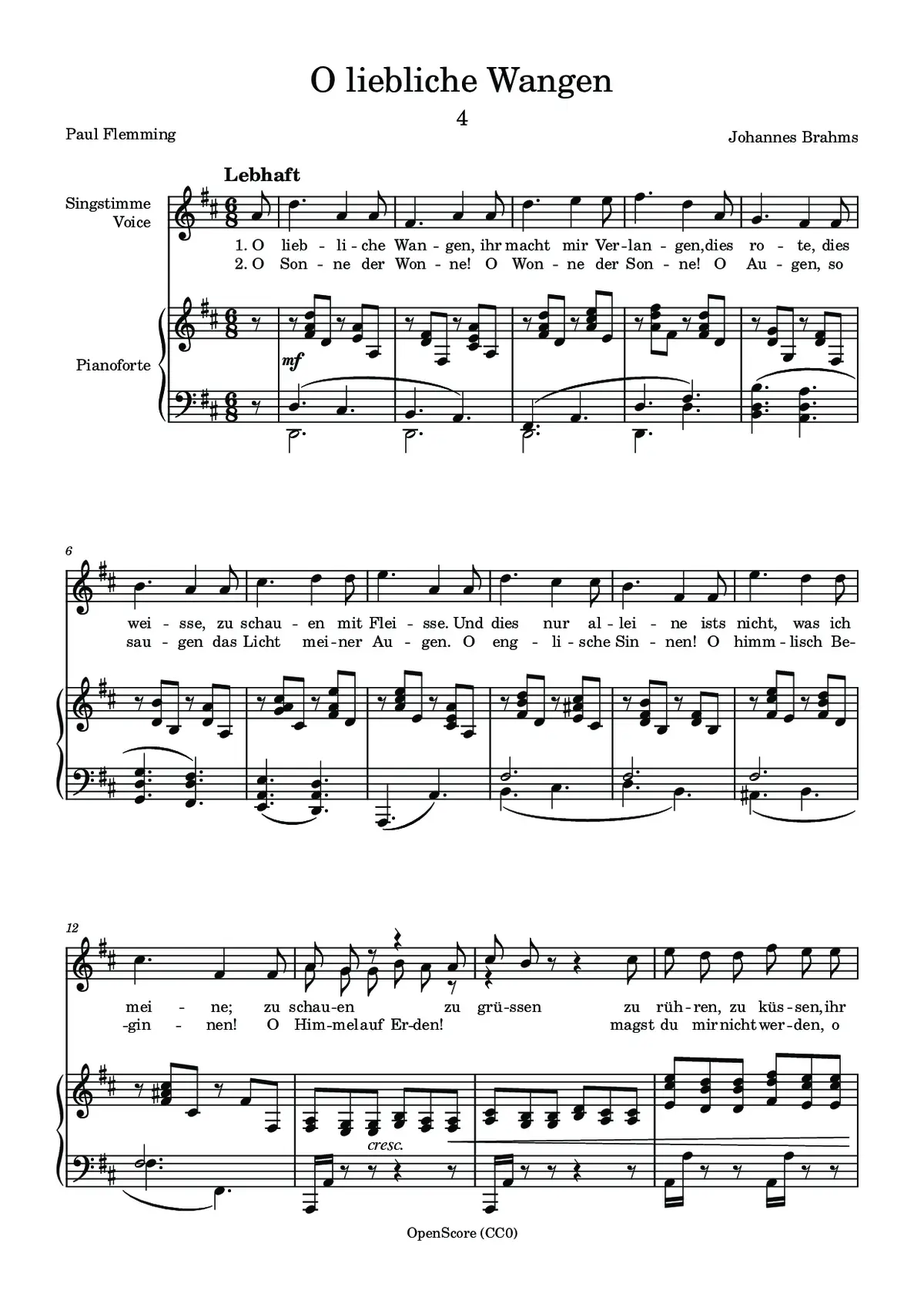 O liebliche Wangen - Page 1