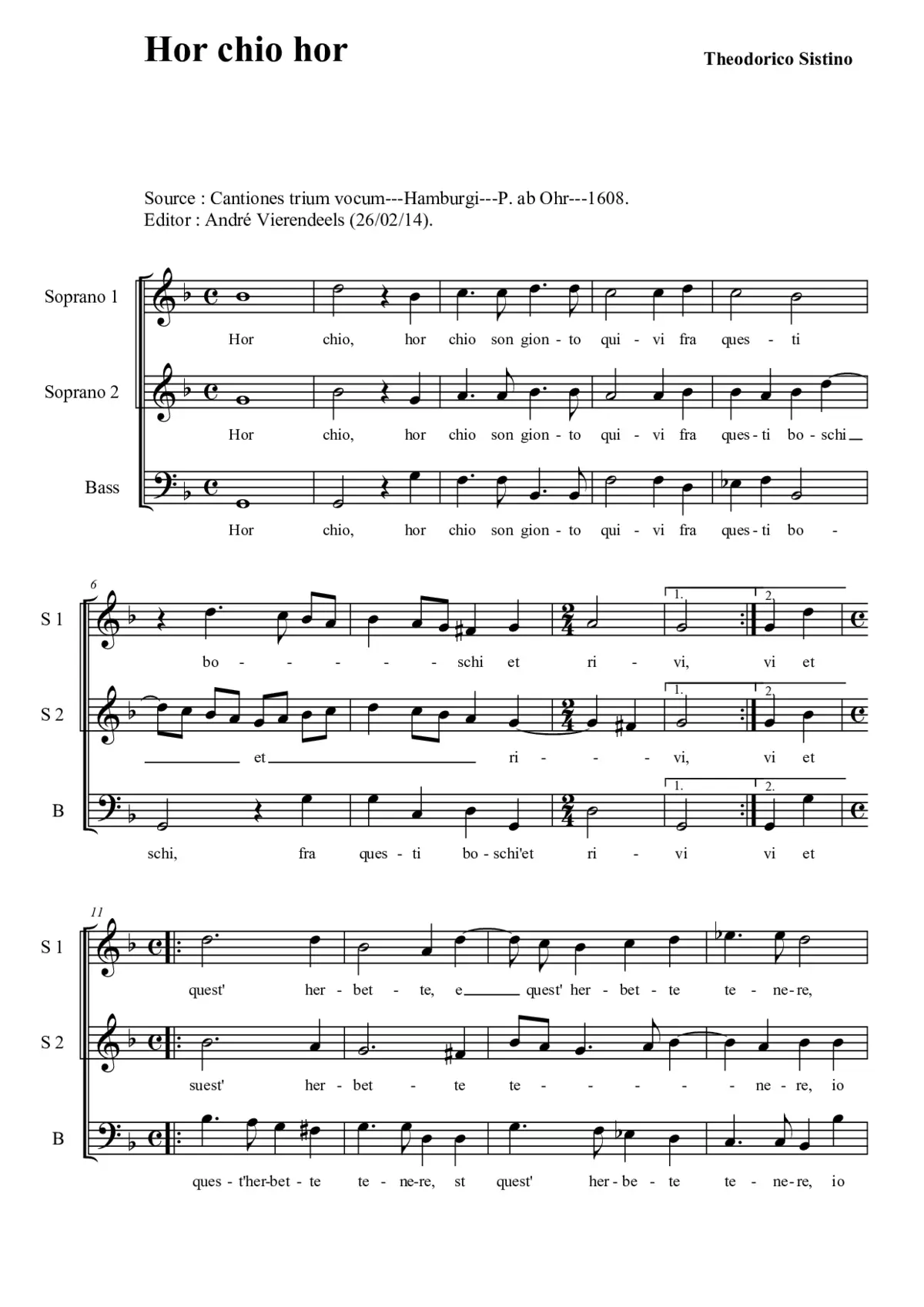 Hor ch'io son gionto - Page 1