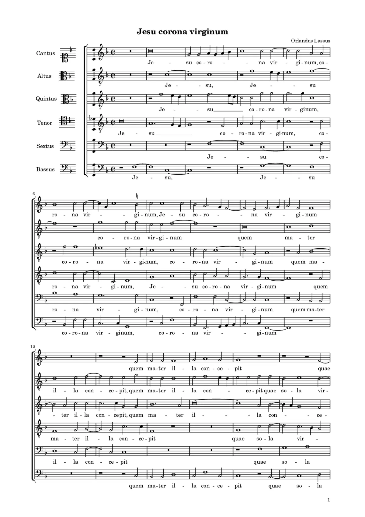 Jesu corona virginum - Page 1