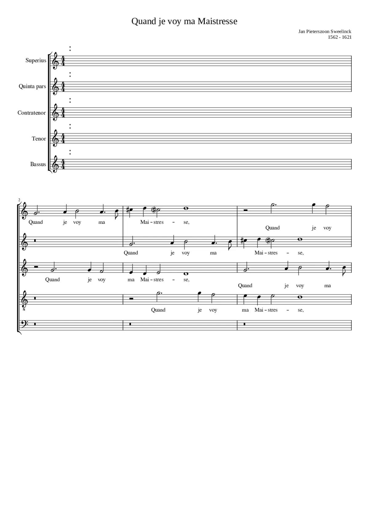 Quand je voy ma Maistresse - Page 1