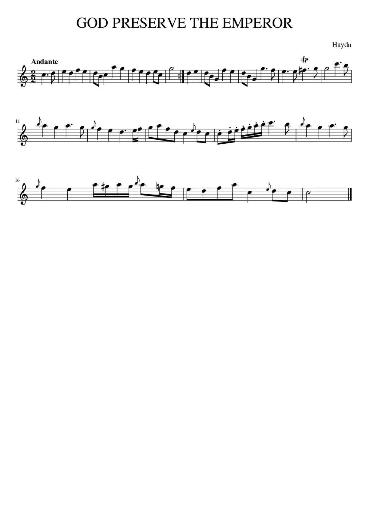 Streichquartett Op. 76 No. 3 in C Major (Emperor/Kaiserquartett) - Page 1