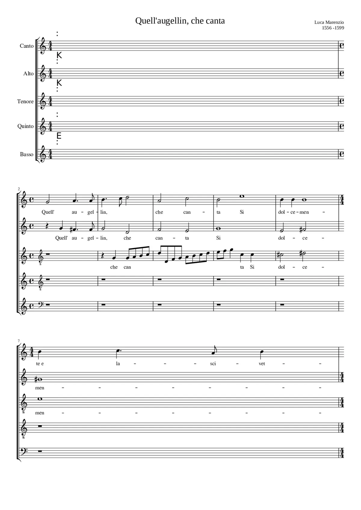 Quell'augellin che canta - Page 1