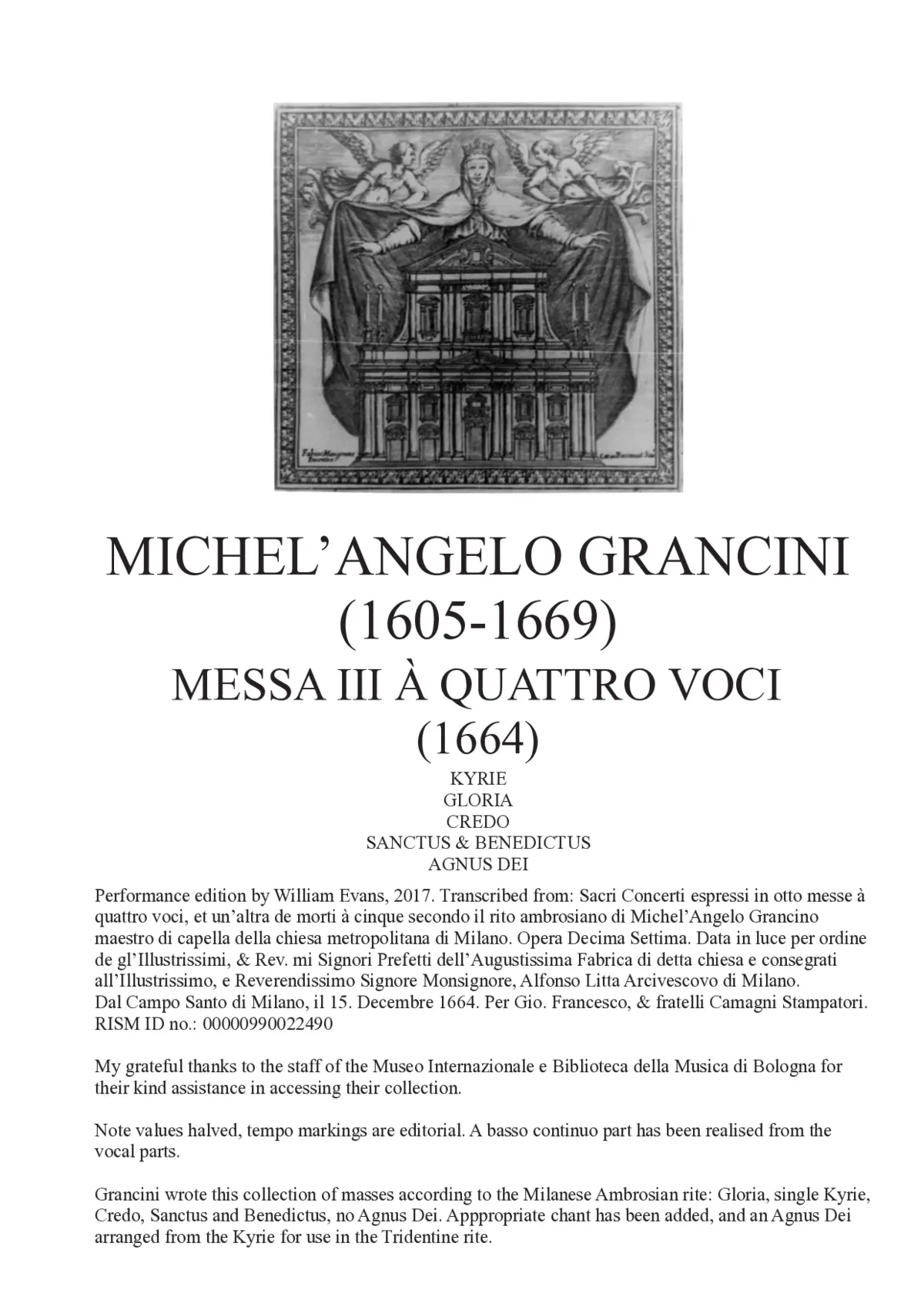 Messa III a quattro voci - Page 1