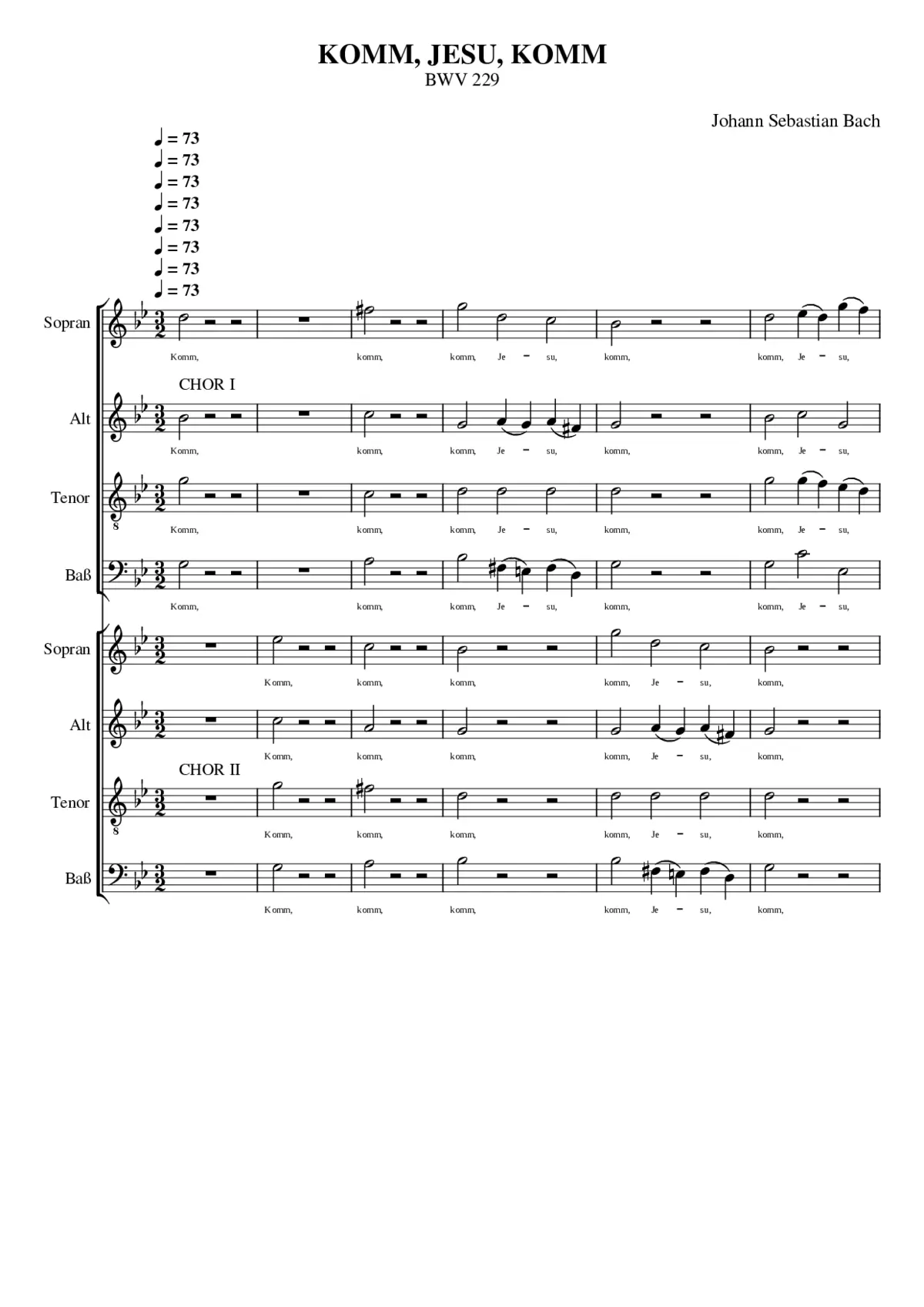 Komm Jesu komm BWV 229 - Page 1