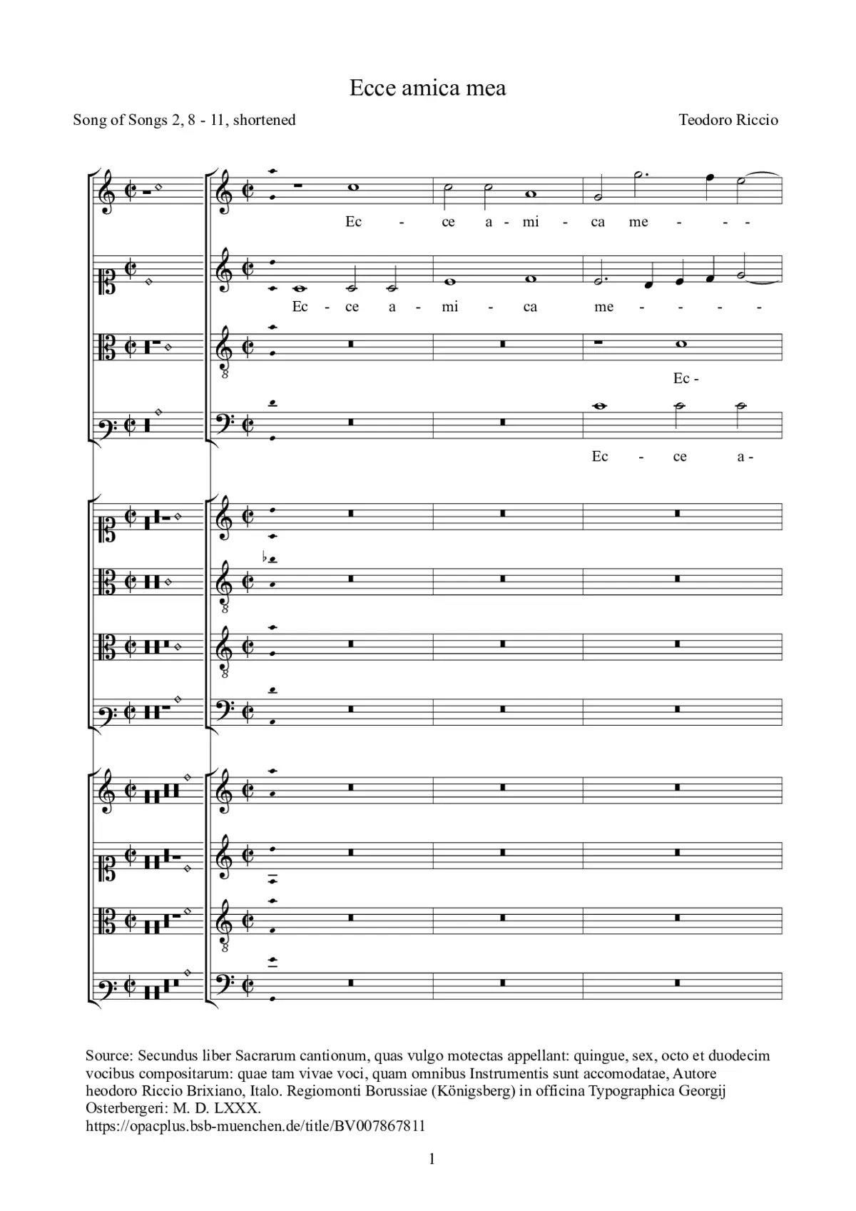 Ecce amica mea - Page 1