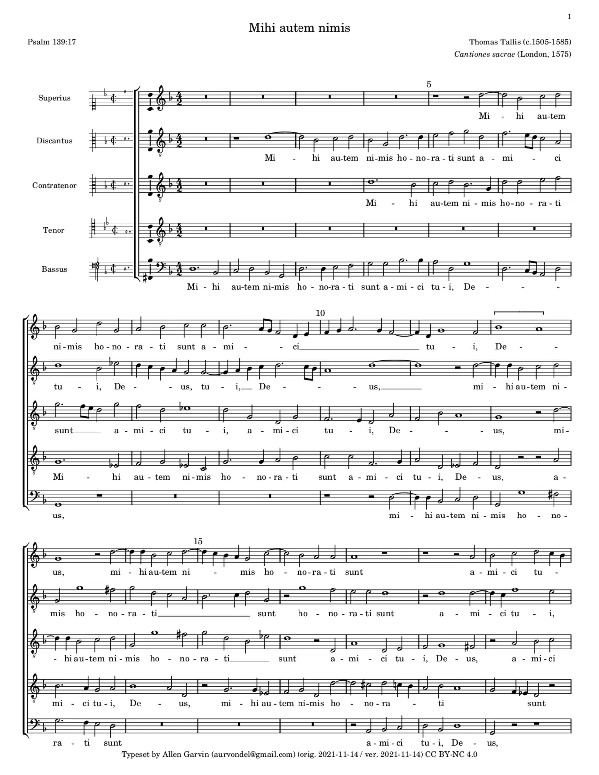 Mihi autem nimis - Page 1