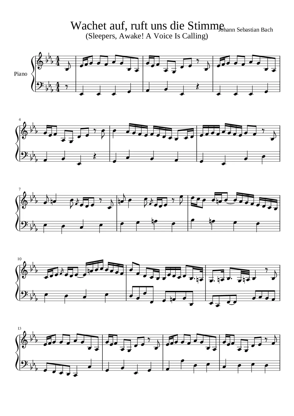 Wachet auf ruft uns die Stimme BWV 645 - Page 1