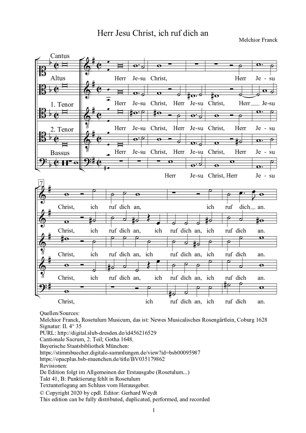 Herr Jesu Christ, ich ruf dich an - Page 1